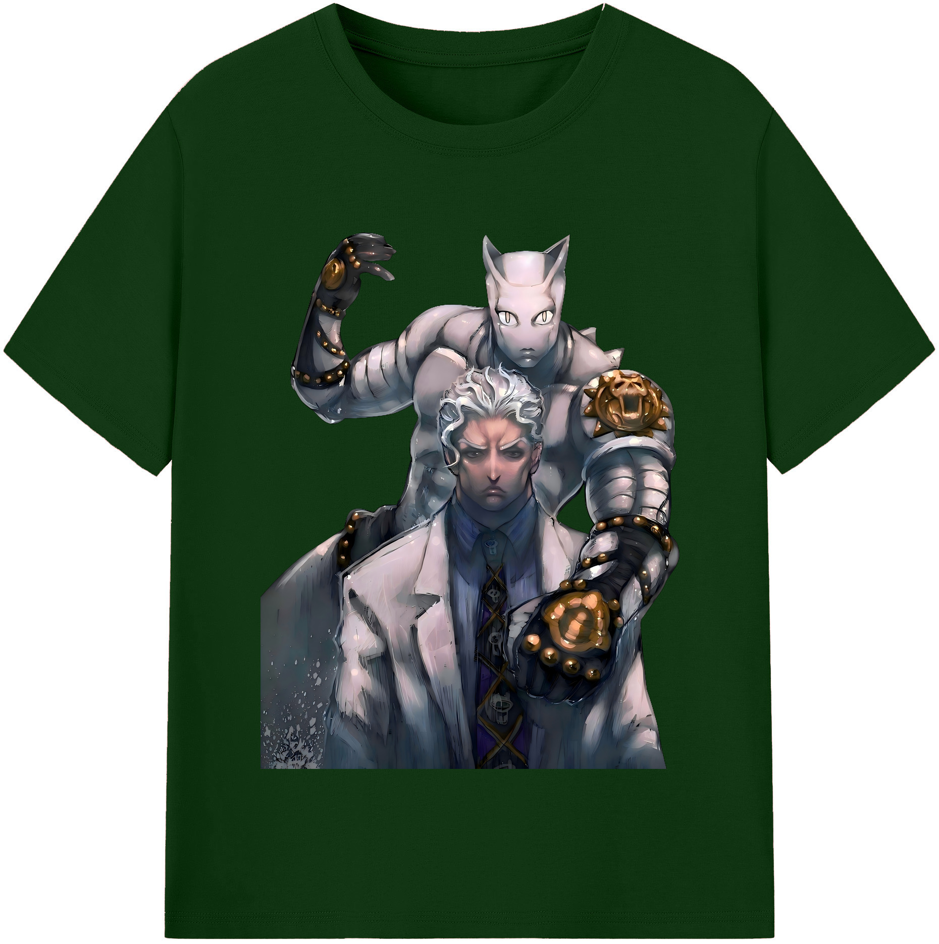 （画像用） ジョジョの奇妙な冒険 きら よしかげ JoJo's Bizarre Adventure Kira Yoshikage 綿100％半袖Tシャツ（フロントプリント）